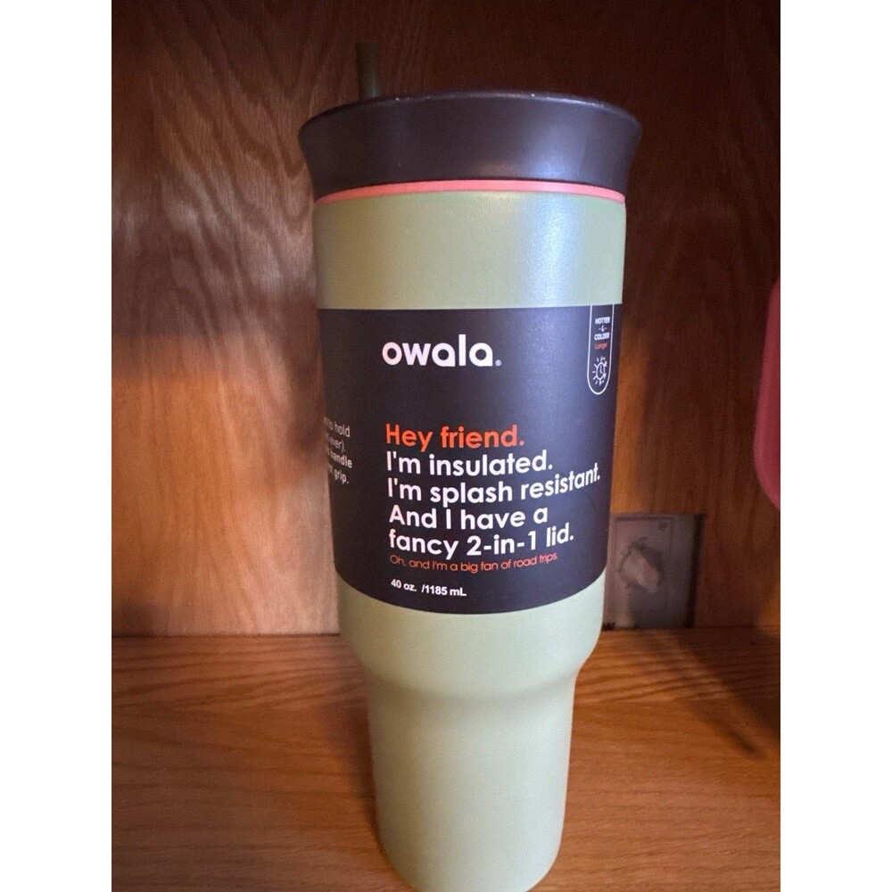 Owala 40Oz Insulated Stainless Steel Tumbler With Splash Resistant Lid Green